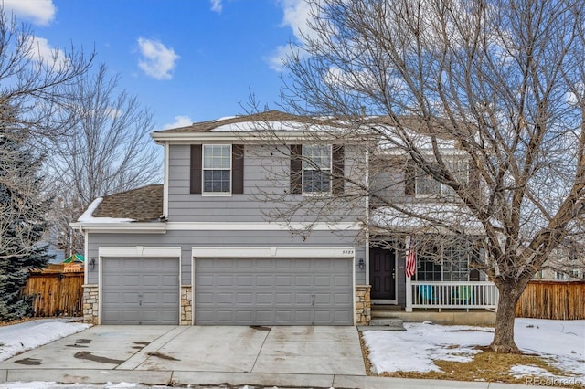 view of property featuring a garage