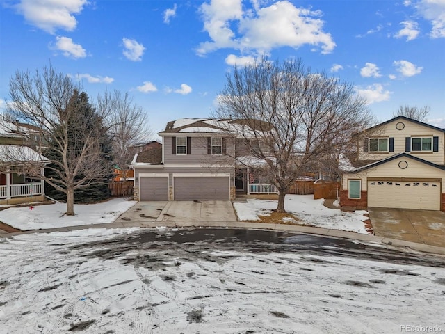 view of front of home with a garage