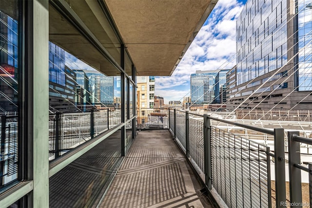balcony featuring a city view