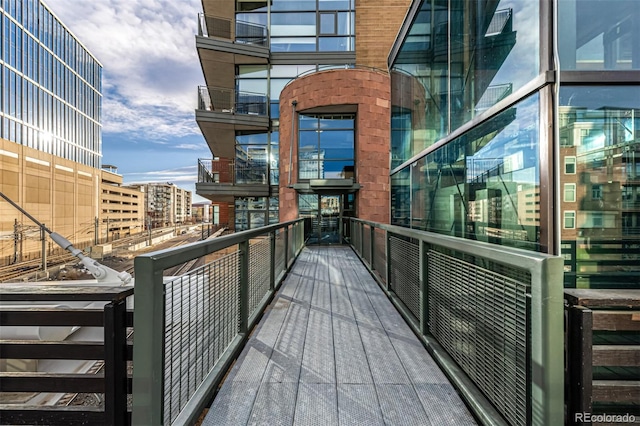 balcony featuring a city view