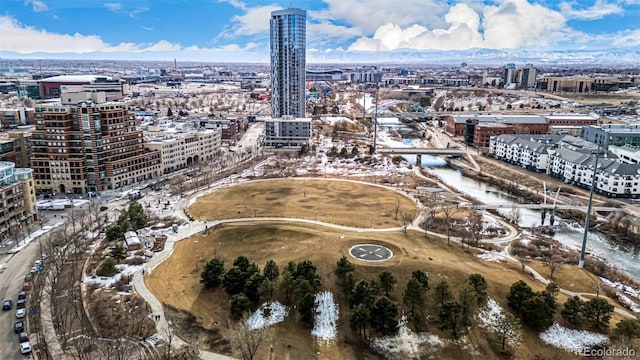 aerial view with a view of city