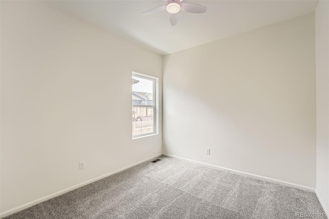 401 Quincy Rr Ave, Keenesburg, CO 80643 - empty room featuring carpet, a ceiling fan, and baseboards