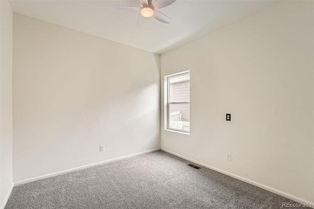 401 Quincy Rr Ave, Keenesburg, CO 80643 - unfurnished room featuring ceiling fan, carpet floors, and baseboards