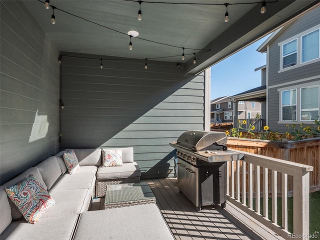 deck with outdoor lounge area