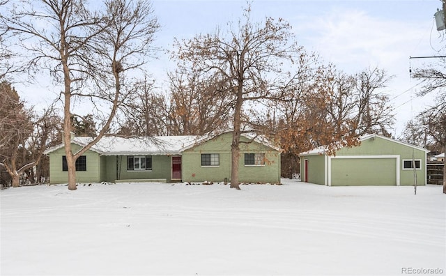 ranch-style home featuring a garage