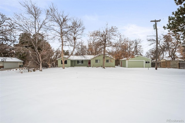 exterior space featuring a garage