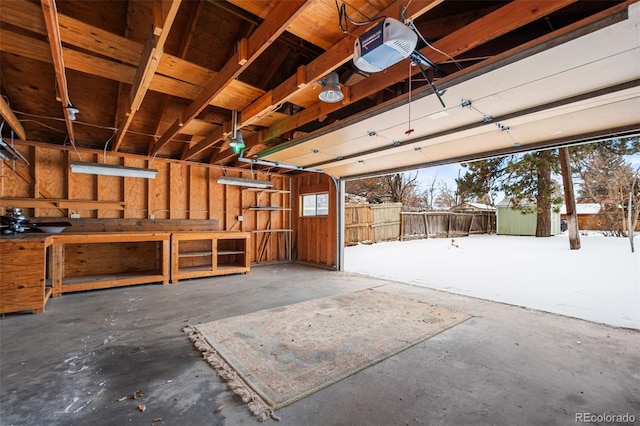 garage featuring a garage door opener