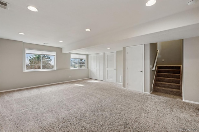 2541 Hot Springs Ct, Colorado Springs, CO 80919 - basement with visible vents, baseboards, and carpet
