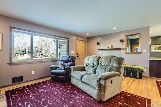 living room featuring hardwood / wood-style floors