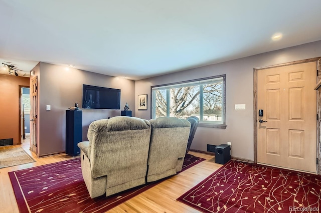 living room featuring hardwood / wood-style flooring