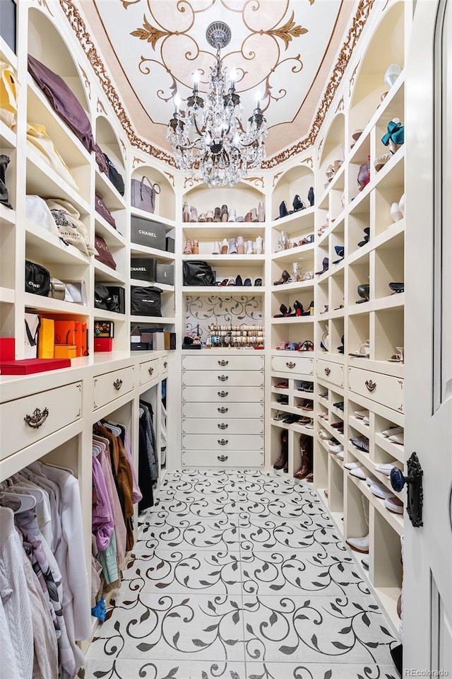 7188 Raphael Ln, Littleton, CO 80125 - spacious closet with a chandelier