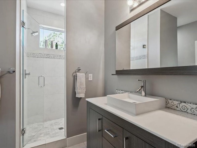 2508 S Pennsylvania St, Denver, CO 80210 - bathroom featuring a stall shower and vanity
