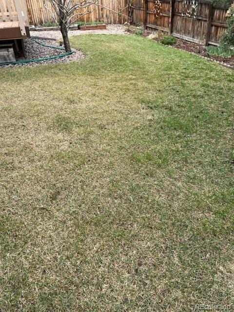view of yard featuring fence