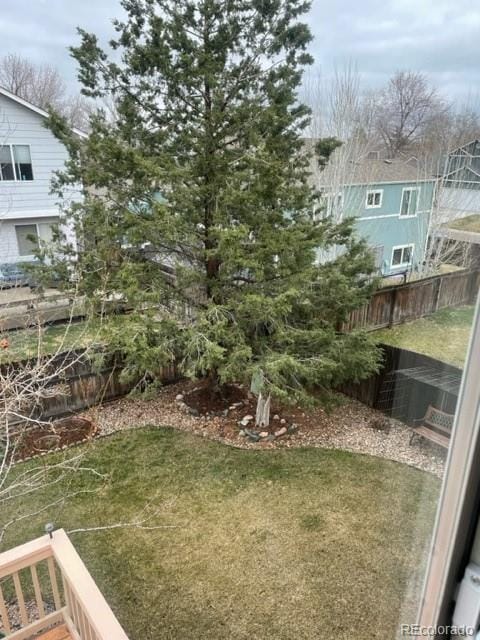 view of yard with fence