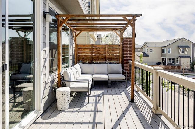 8917 Yates Dr, Westminster, CO 80031 - deck featuring an outdoor living space and a residential view