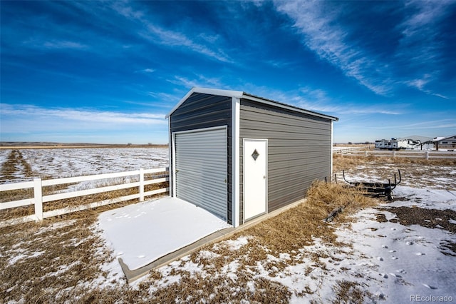 view of snow covered structure