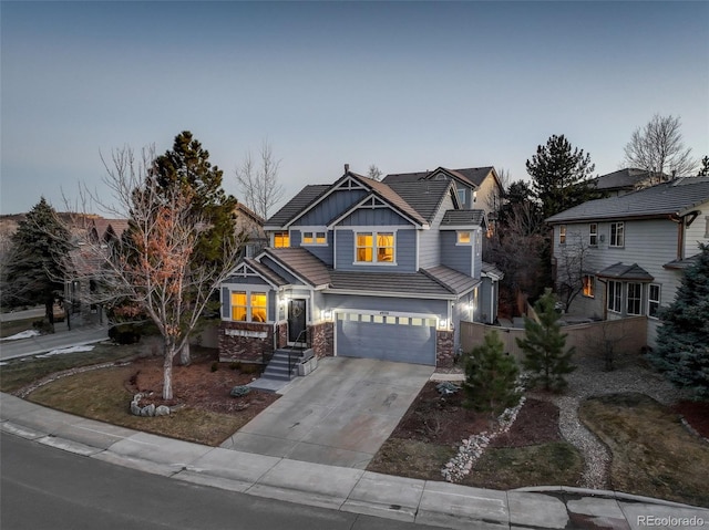 view of front of house featuring a garage