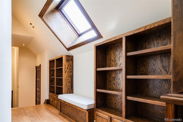 2409 E Cedar Ave, Denver, CO 80209 - mudroom featuring a skylight and vaulted ceiling
