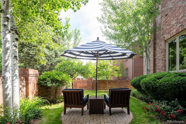 2409 E Cedar Ave, Denver, CO 80209 - view of patio with an outdoor hangout area