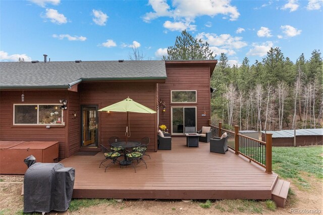 2230 County Road 72, Bailey, CO 80421 - deck with outdoor dining space