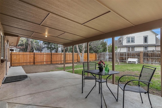 view of patio / terrace featuring a fenced backyard