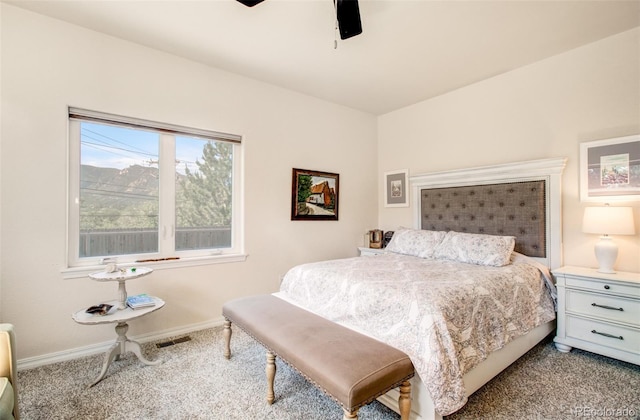418 Hilltop Cir, Colorado Springs, CO 80905 - bedroom with carpet flooring and a ceiling fan
