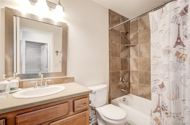 418 Hilltop Cir, Colorado Springs, CO 80905 - full bath featuring vanity and shower / bathtub combination with curtain