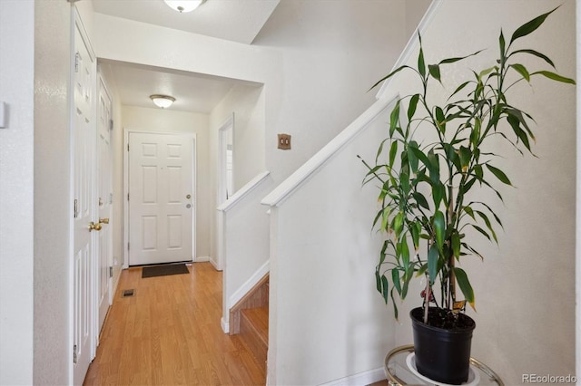 foyer featuring light hardwood / wood-style flooring