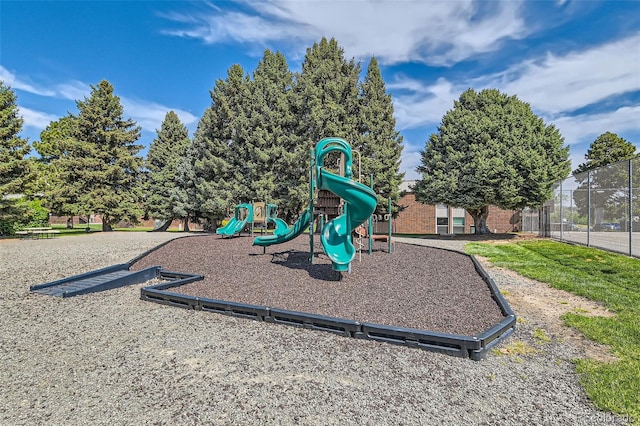 community play area featuring fence