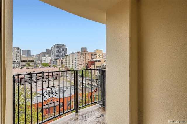 balcony with a view of city