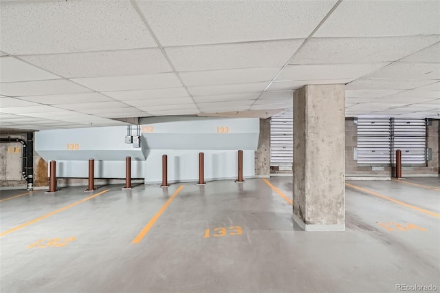view of parking garage