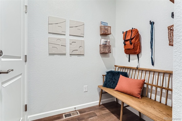 mudroom featuring wood-type flooring