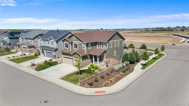 aerial perspective of suburban area