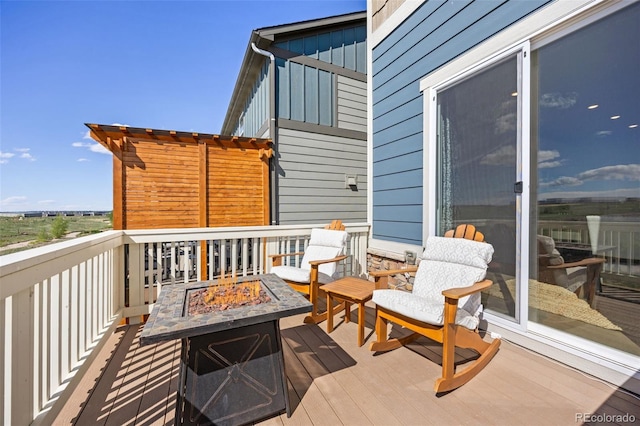 15608 E Otero Cir, Centennial, CO 80112 - deck featuring an outdoor fire pit