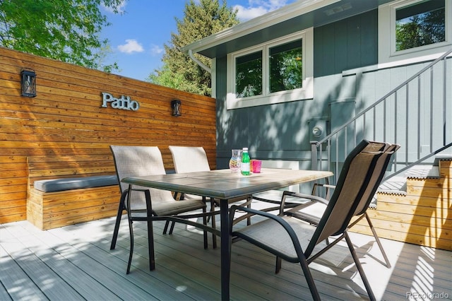 6537 S Brentwood Way, Littleton, CO 80123 - wooden terrace featuring outdoor dining area