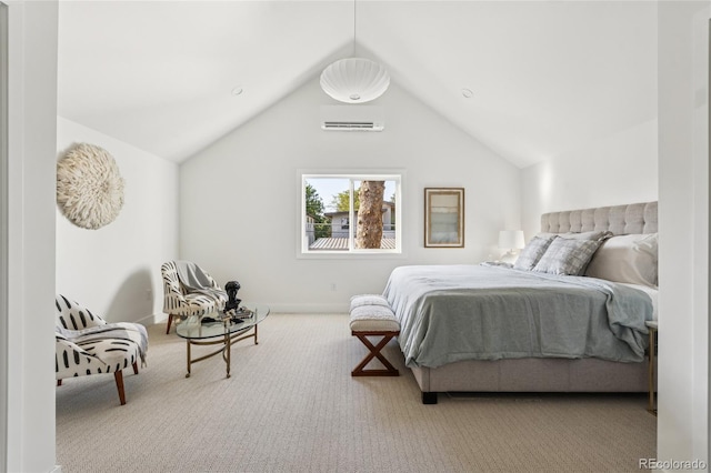 3363 W 32nd Ave, Denver, CO 80211 - carpeted bedroom with a wall mounted air conditioner and lofted ceiling