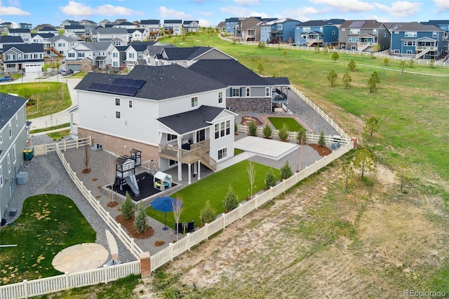 aerial view with a residential view
