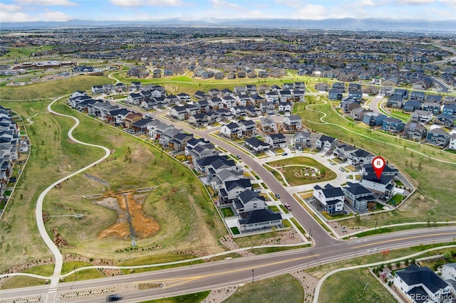 drone / aerial view with a residential view