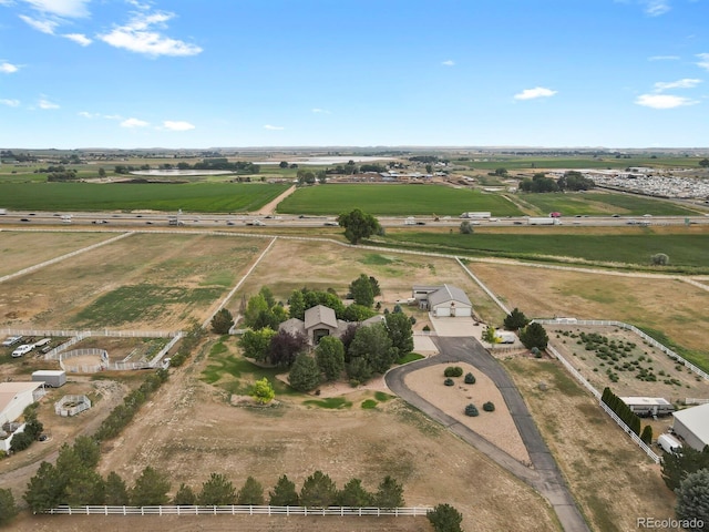 aerial view with a rural view