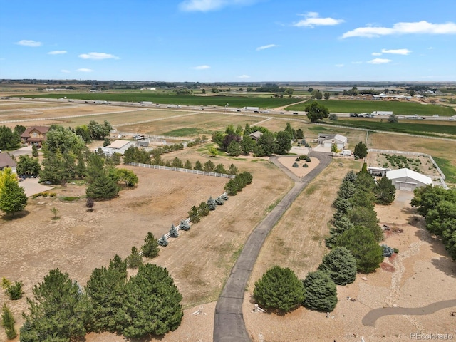 aerial view with a rural view