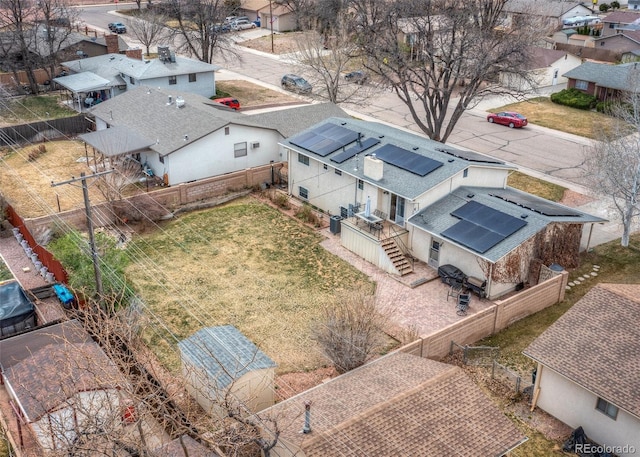 bird's eye view featuring a residential view