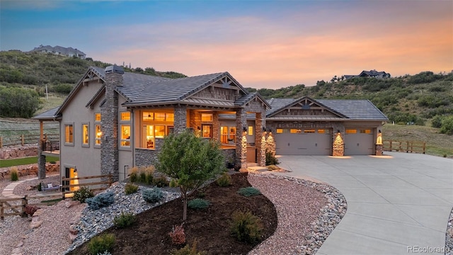 craftsman-style house with a garage