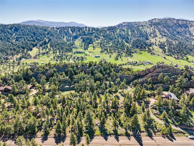 9041 Eastridge Rd, Golden, CO 80403 - aerial view of mountains and a heavily wooded area