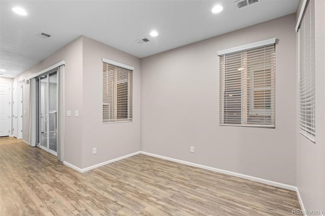 empty room featuring light wood-type flooring