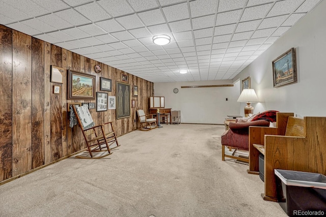 7479 Pierce St, Arvada, CO 80003 - living area with carpet floors and wood walls