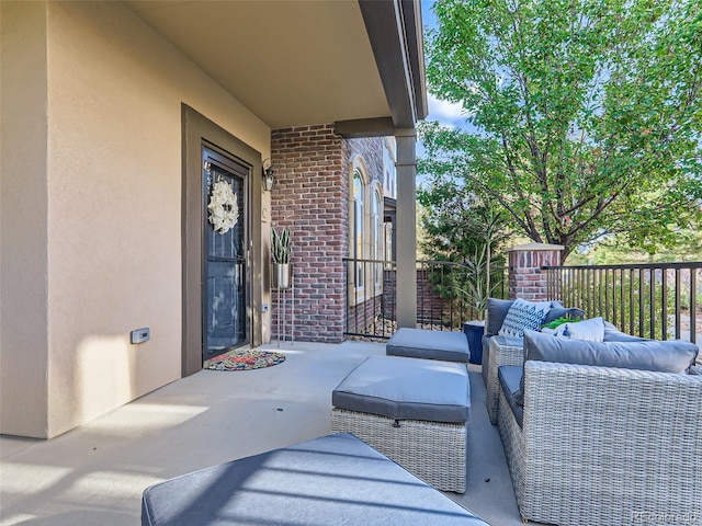 view of patio featuring outdoor lounge area