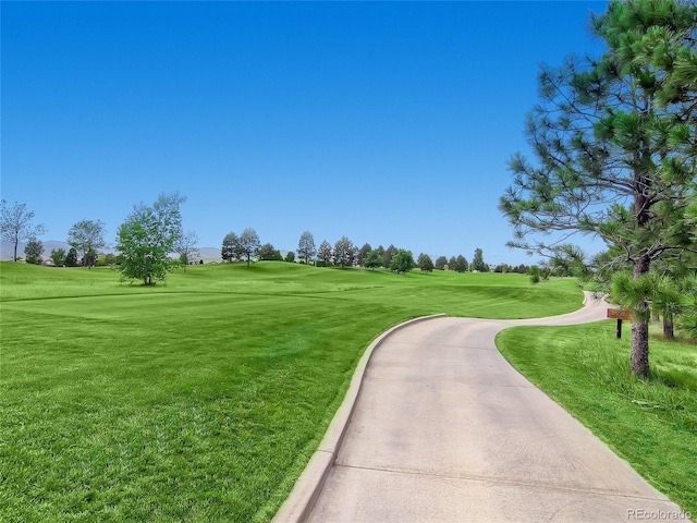 view of home's community featuring a lawn