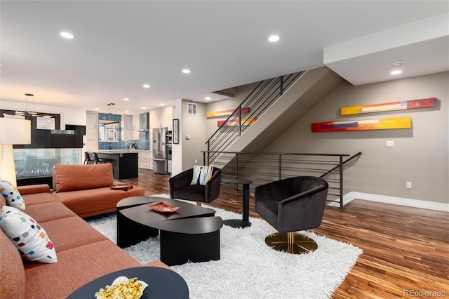 living room featuring hardwood / wood-style floors