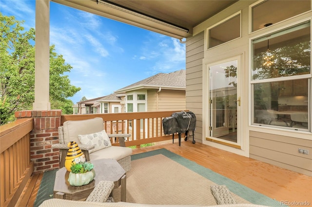 1033 Bramblewood Dr, Castle Pines, CO 80108 - wooden terrace with area for grilling