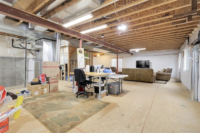 1033 Bramblewood Dr, Castle Pines, CO 80108 - basement with a desk and healthy amount of natural light